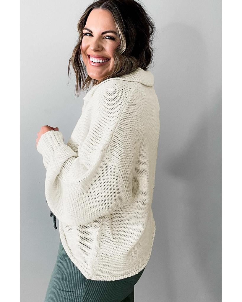 Azura Exchange Beige Plus Size Polo Sweater