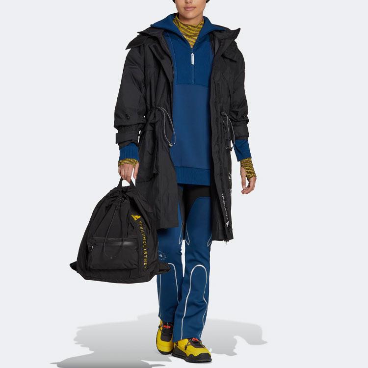 adidas Женская куртка с капюшоном и логотипом бренда, однотонная, черная, HG6900