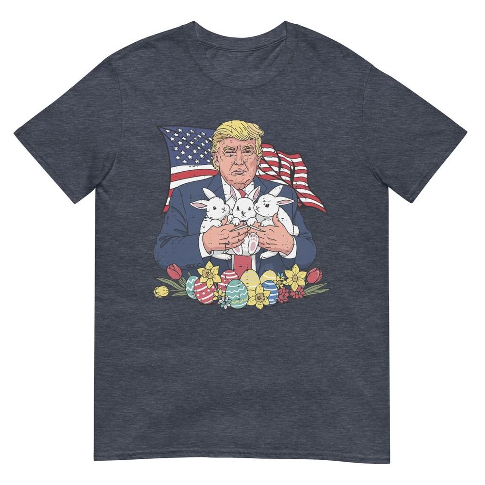 Easter Trump Bunnies Eggs Us Flag Patriotic Unisex Unisex Kids TShirt