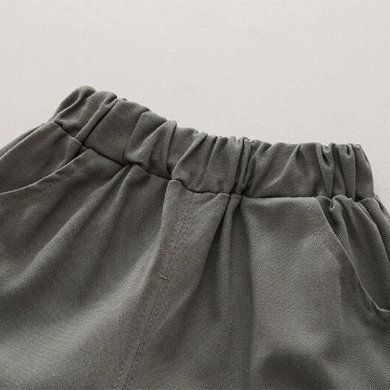 Одежда для маленьких мальчиков, летняя новая модная футболка с большим карманом + шорты, однотонная хлопковая футболка из двух предметов