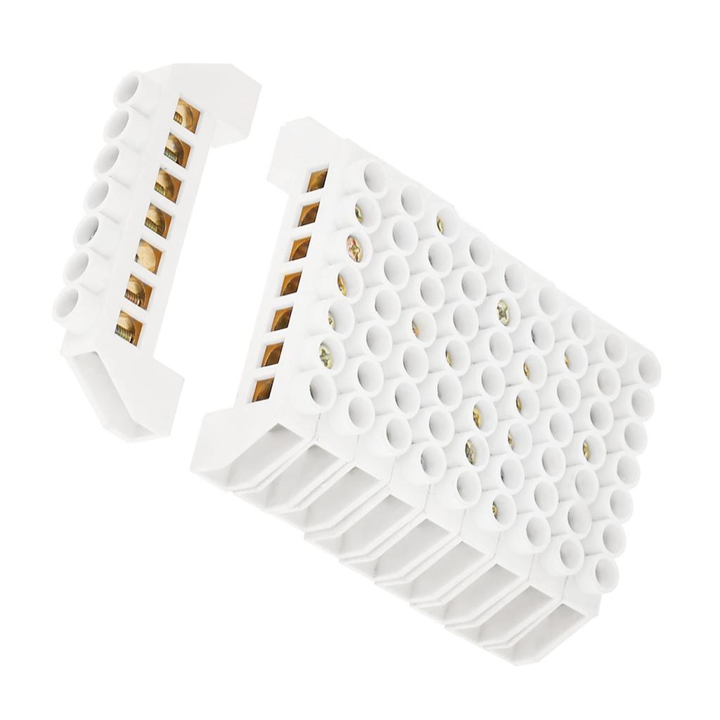 10pcs 7 Hole Bridge Design Electrical Distribution Wire Screw Brass Terminal Block Connectors