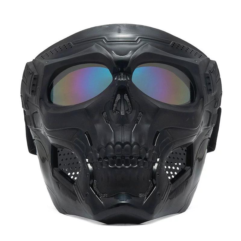 Goggles, face shield, full face impact resistance, tactical mask, outdoor military fan anti-fog mirror, riding Harley glasses mask