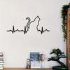 Vintage Metal Cat Heart Wall Art Black Iron Sculpture with Meow Design Perfect for Bedroom Decor Gift for Cat Lovers