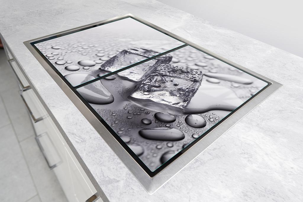 Glass protective plate for stove 2x45x52 Ice