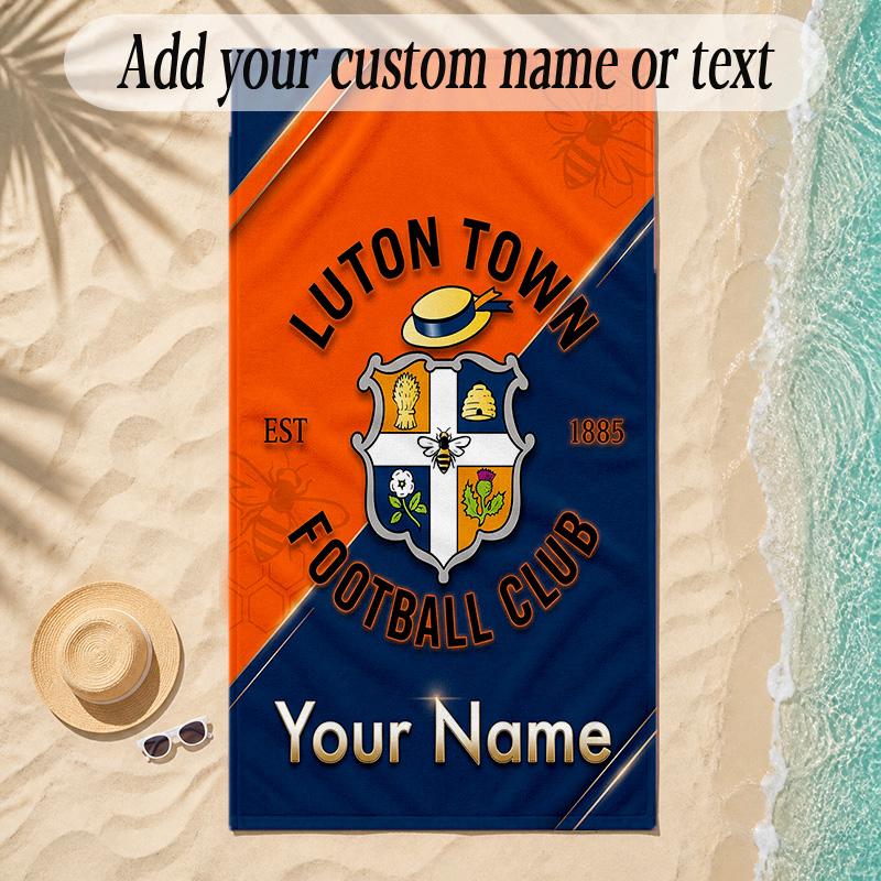 Beach TowelLuton Town Custom Name Text Personalized Soft Towel for Beach Pool Indoor Home Decor Gift