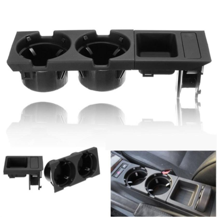 For BMW E46 Black Front Center Console Drink Cup Holder Storing Box 51168217953