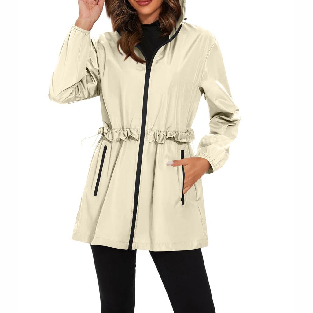 Женский плащ с капюшоном, походный костюм для занятий спортом на открытом воздухе, ветрозащитная куртка, водонепроницаемая куртка, топ