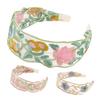 Mesh Yarn Wide Headband Retro Embroidery Flower Pattern Hair Hoop Soft Elastic Headband Hair Accessory