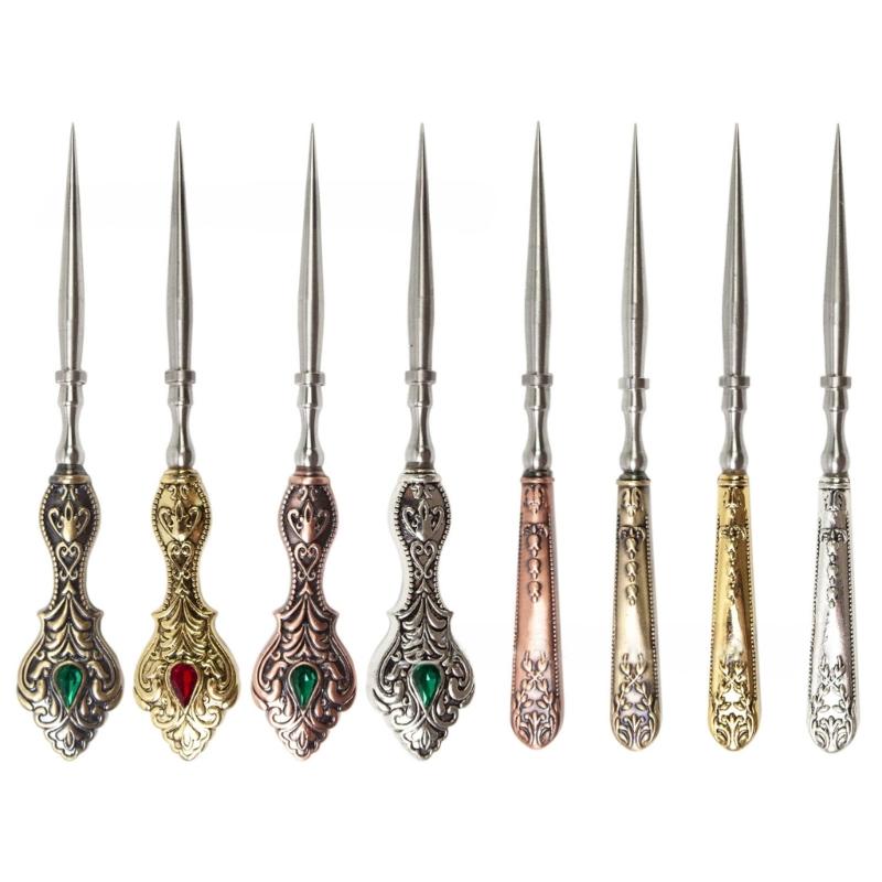 2 штуки Винтажные швейные шила Металлический швейный шил Портновский шил Инструменты для работы с кожей DIY Ремесло Ручная строчка Шитье