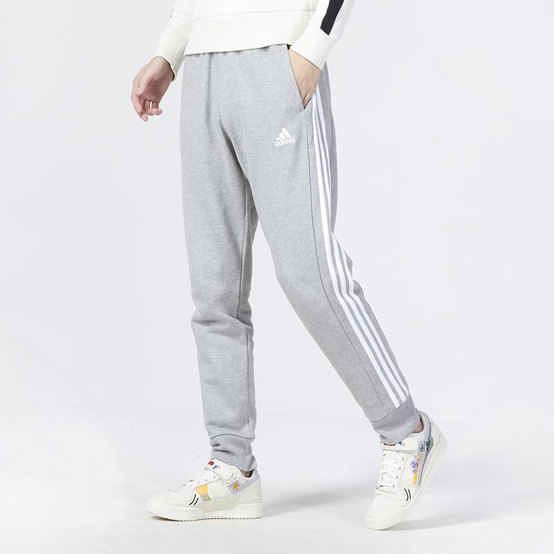 adidas Повседневные брюки для бега в полоску с логотипом, мужские брюки серого цвета IC9407