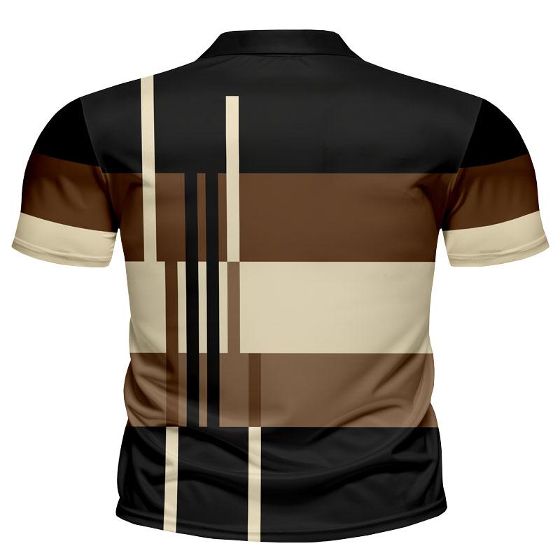 Модная повседневная мужская рубашка поло с короткими рукавами и 3D-цифровым печатным рисунком для летних и удобных мероприятий на свежем воздухе