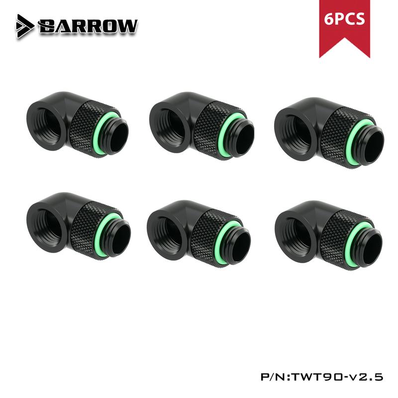 4 шт./6 шт. BARROW 90-градусный вращающийся фитинг-адаптер для жестких трубок, вращающийся, для водяного охлаждения, резьба G1/4'', TWT90-v2.5