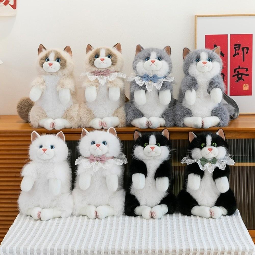 Новый Реалистичный Кот Симулированный Марионетка Кот Рюкзак Мягкий Пушистый Милый Мультяшный Рюкзак Кот Рюкзак Подарки