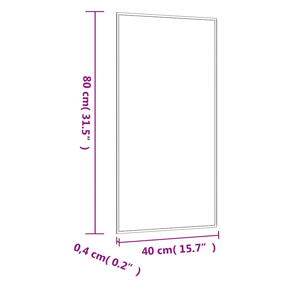Wall Mirror 40 x 80 cm Glass Rectangular