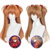 Anime Asuka Langley Soryu Cosplay Wig Long Orange Heat Resistant Costume Synthetic Hair Women Headwear