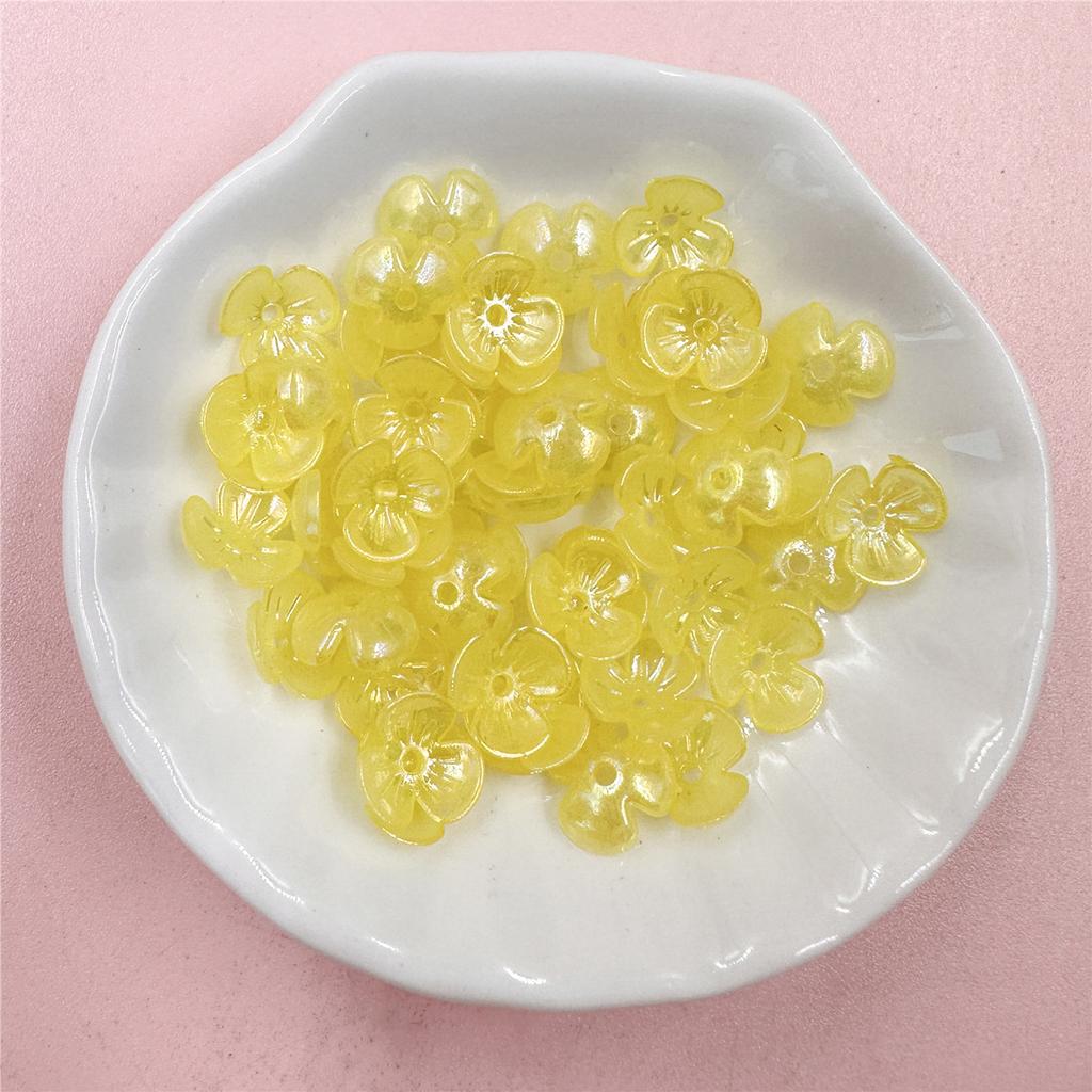 100Pcs 9.5mm Multicolor Small Floral Acrylic Beads  Beaded Material with Hole For DIY Bracelet Necklace Jewelry Making Jewelry Accessory