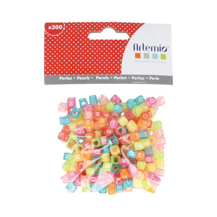 300 PERLES ALPHABET PLASTIQUE - 6 MM