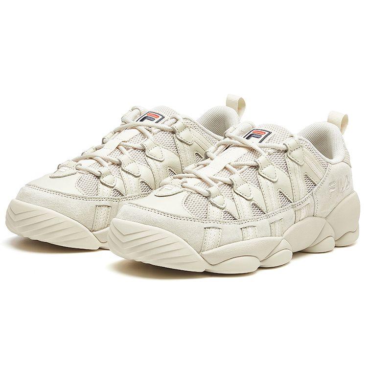 Fila Fusion Спагетти Синтетическая Кожа Низкие Ретро Баскетбольные Кроссовки Женские Кроссовки Бежевые T12W021201FAG