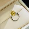 Кольцо с симулированным желтым бриллиантом грушевидной формы 4 карата из стерлингового серебра S925 для женщин