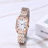 Square Roman Analog Stainless Steel Quartz For Commuting To Work or Fashion Silver Gift for Girlfriend Women's Watch Simple, Stylish, Cute,