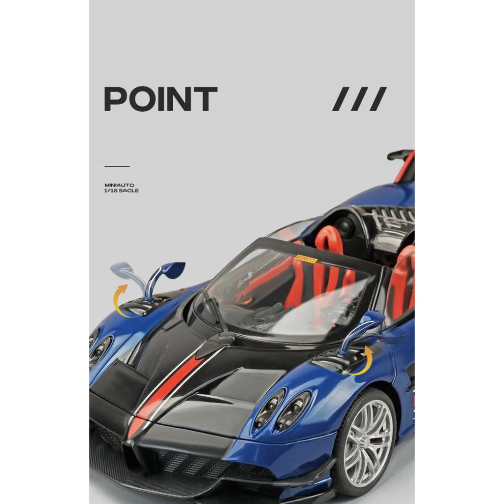 1/18 Pagani Huayra BC Суперкар Сплав Машинка Литые и Игрушечные Транспортные Средства Модель Машины Звук и Свет Инерционная Машинка Игрушки для Детей Подарки