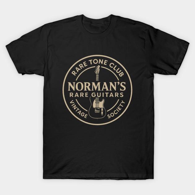 Asian Size Men Black Print T-shirt Norman'S-Rare-Guitars-Classic No-Cut Heat Transfer Print Cotton Tshirt