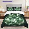 Постельное белье с узором Sporting CP Комплект одеял Покрывало Наволочка Домашний Декор Подарок на День Рождения (1 пододеяльник + 2 наволочки, без наполнителя)