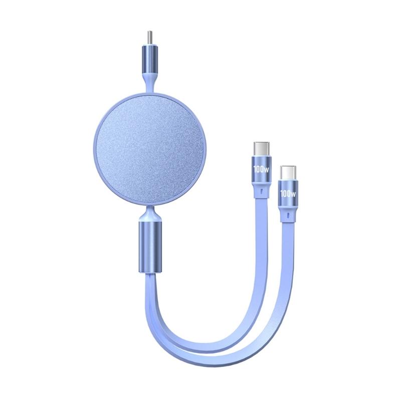 120 см 100 Вт 480 Мбит/с USB C Папа на Двойной USB C Папа Быстрая Зарядка Кабель Данных Растягивающийся Тип-C Кабель Зарядный Шнур для Данных