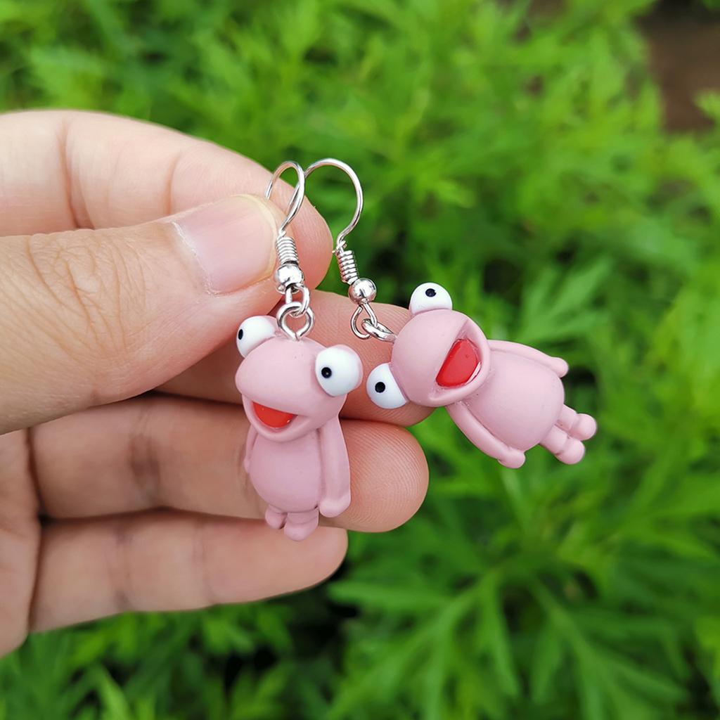 Hanging Frog Animal Earrings for Women Designer Statement Funny Creative Unique Earring Girls Cute Unusual Earrings