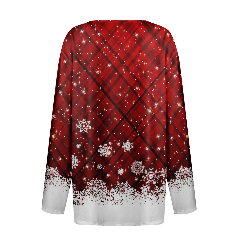 Жен. Футболка Футболка Пуговицы Цветочный принт Длинный рукав Повседневные Выходные Мода Классический Классический V-образный вырез Обычный Топ