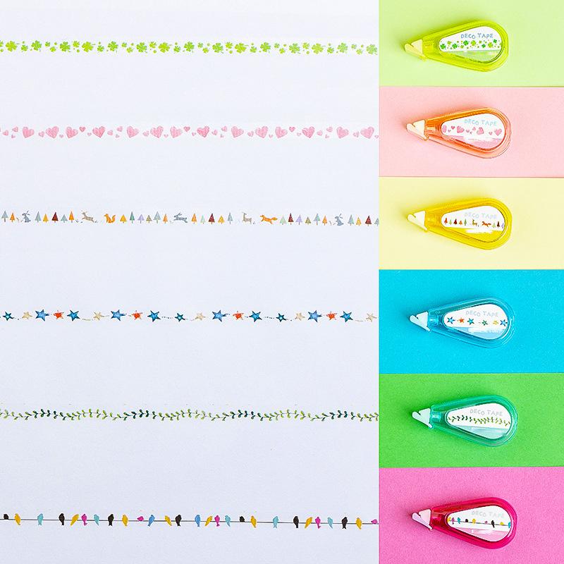 Мини-креативная корейская корректирующая лента с милым цветочным деревом, корректирующая лента в форме сердца для DIY, декоративная лента, студенческие канцелярские принадлежности