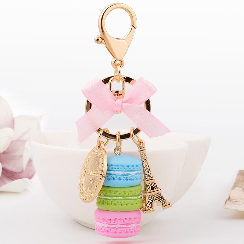 France Paris Cute Macaroon Effiel Tower Macarons Colorful Bag Pendant Car Charm Key Holder Bag Charm