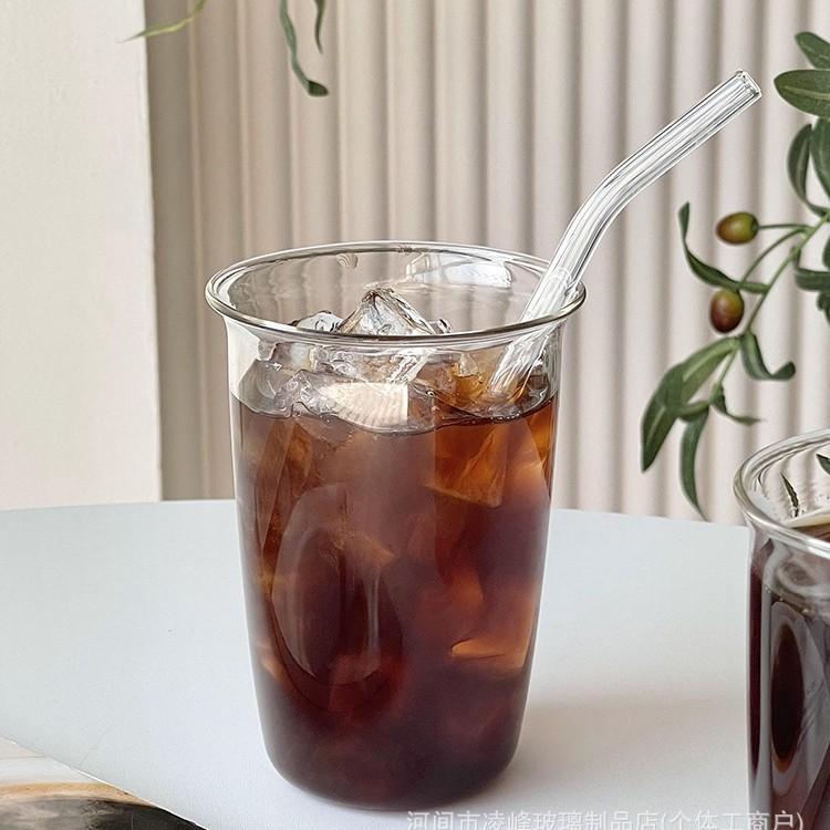 Transparent Glass Coffee Mug Breakfast Mug Latte Cup High Borosilicate Glass Cup Beer Milk Water Cocktail Drinking Mugs