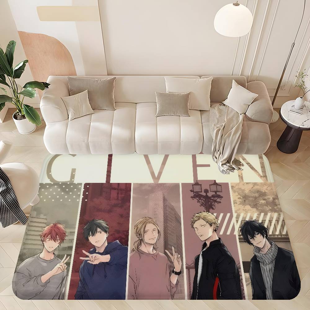 Japanses Cartoon Given Floor Mat Non-Slip Laundry Room Mat Laundry Decor Balcony Child Living Room Household Carpets