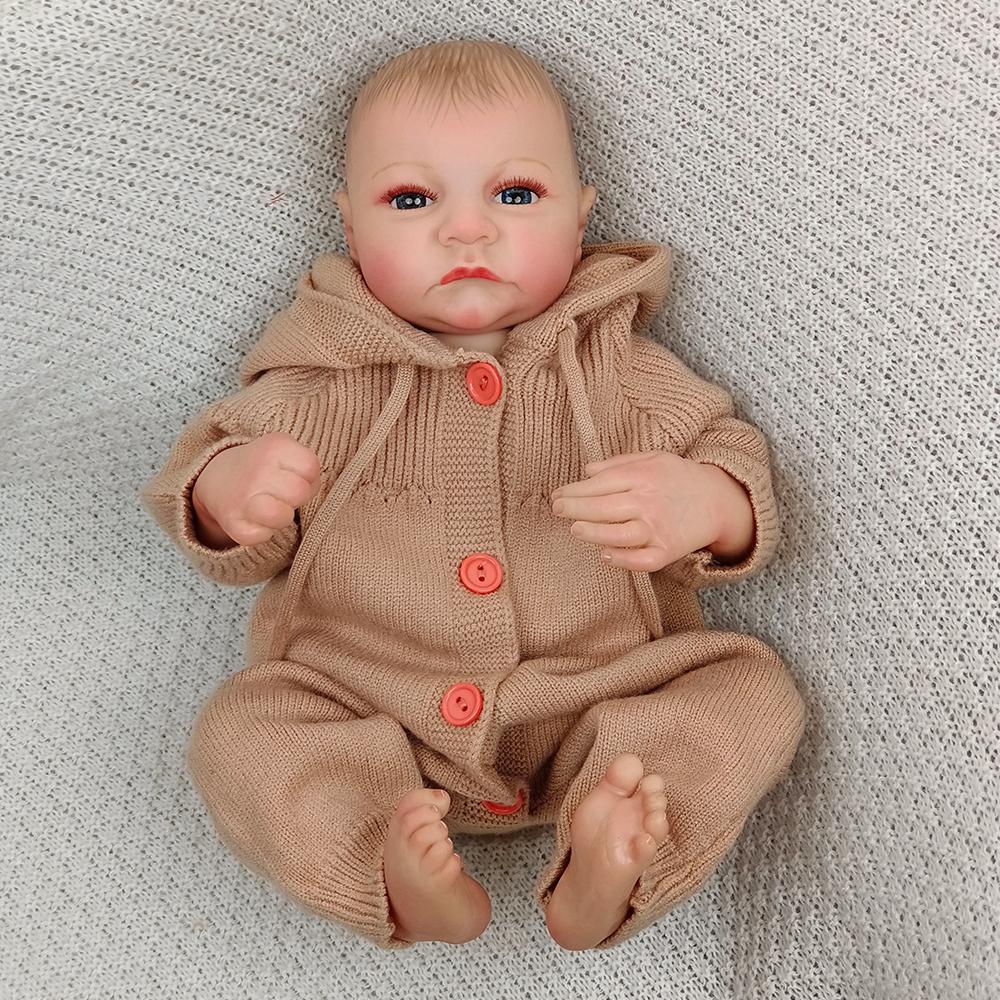 Кукла-реборн 48 см, расписанные вручную волосы, игрушка-кукла, как настоящая мягкая на ощупь, новорожденный ребенок, кукла ручной работы, рождественский подарок