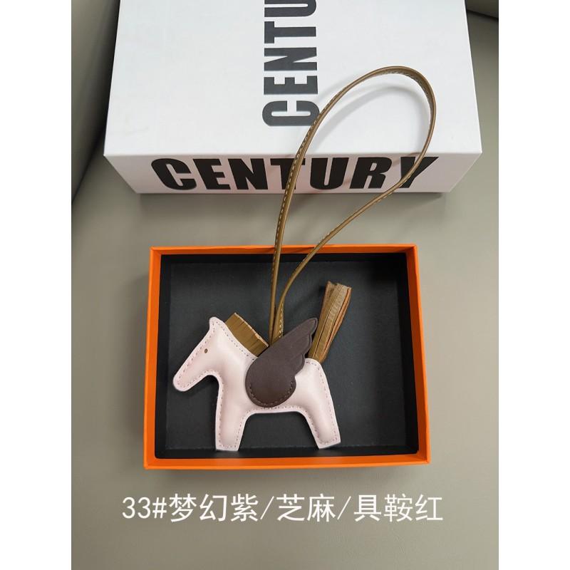 Ручная работа Кожаный Брелок-Подвеска Пегас Мини-Лошадка, Прошитая Вручную, С Кисточкой Декор для Сумки Машины