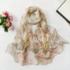 Summer Beach Long Sun Protection Scarf and Shawl Women Decorative Floral Thin Chiffon Scarves