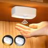 LED Motion Sensor Night Light 4 Pack - Battery Powered, Stick-On, Warm White 3200K, Auto On Off, Indoor Hallway Toilet Kitchen
