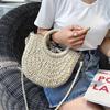 Полукруглая плетеная соломенная пляжная сумка из ротанга Летние женские сумки через плечо KTY