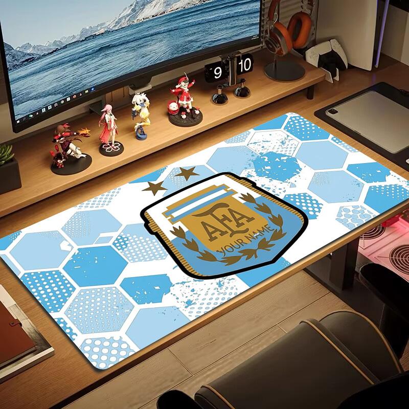 Messi Custom Name Large Size Mouse Pad Large Gaming Table Cushion Nonslip Laptop Tablet Big Mousepad Xxl Mat Mini Pc Playmat With Lock Edge Custom Nam