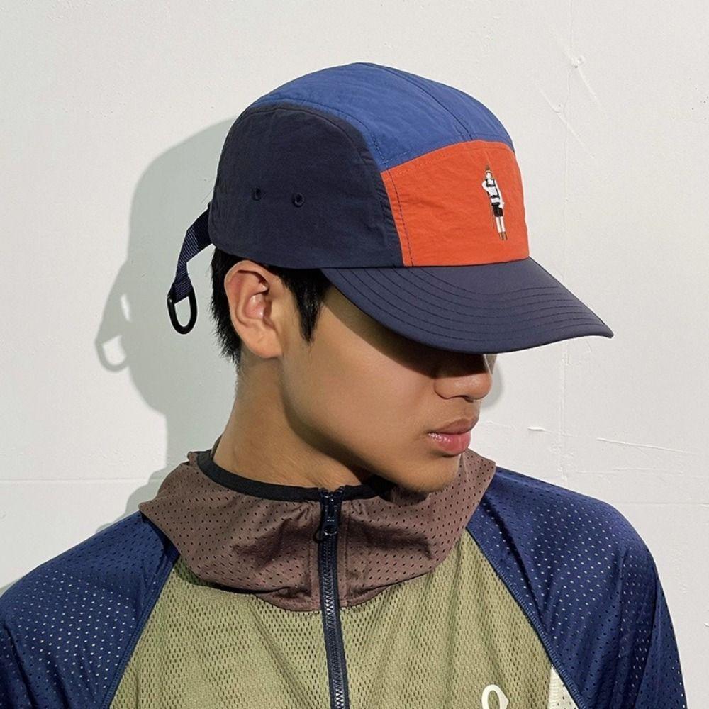 Splicing Quick-drying Dad Hat Waterproof Flat-brimmed Cap Casual 5-panel Baseball Cap  Summer