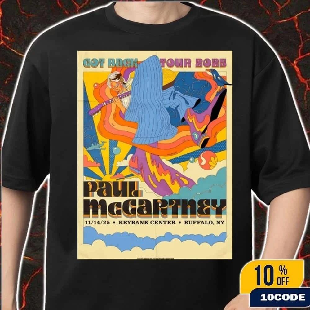 Paul McCartney Got Back Tour 2025 Exclusive Poster At Keybank Center T-Shirt