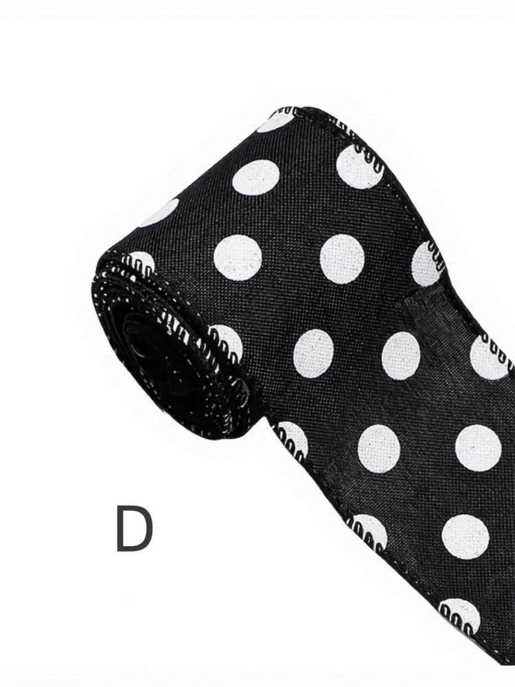 Cow Printed Coarse Linen Woven Tape with Steel Wire Edges, Black and White Stripes, Dot Packaging Ribbon, Pink Strawberry Cow Ri