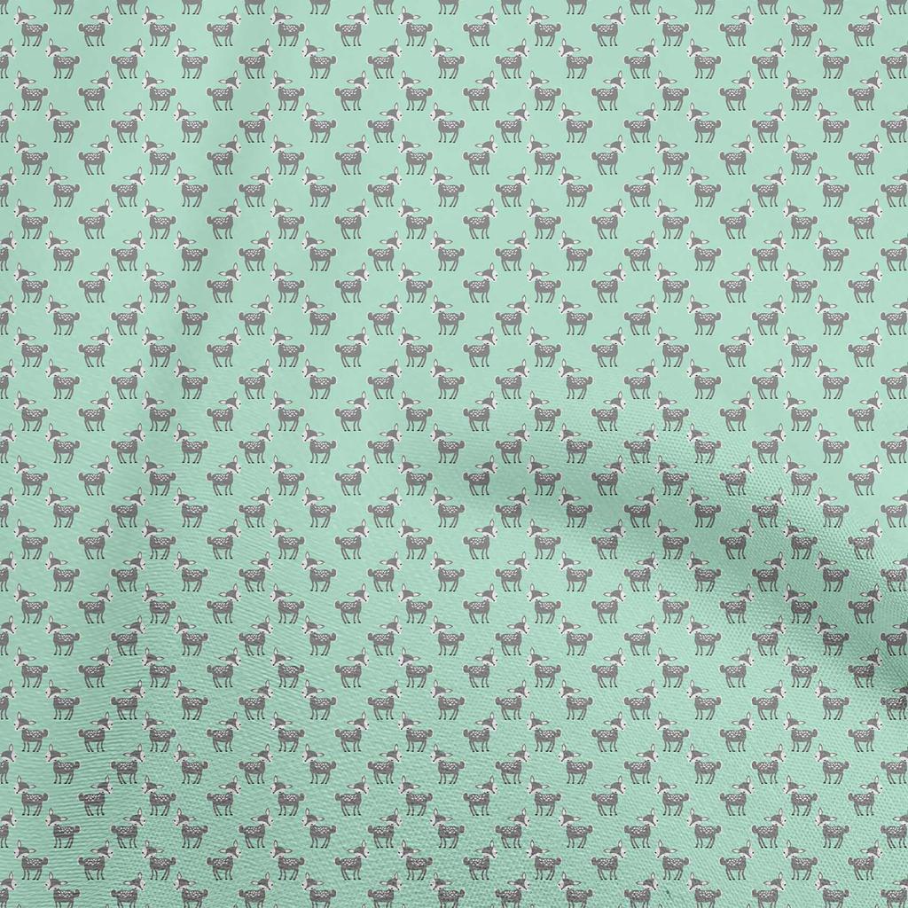 oneOone Cotton Flex Light Mint Green Fabric Animal  Fabric For Sewing Printed Craft Fabric By The Yard 40 Inch