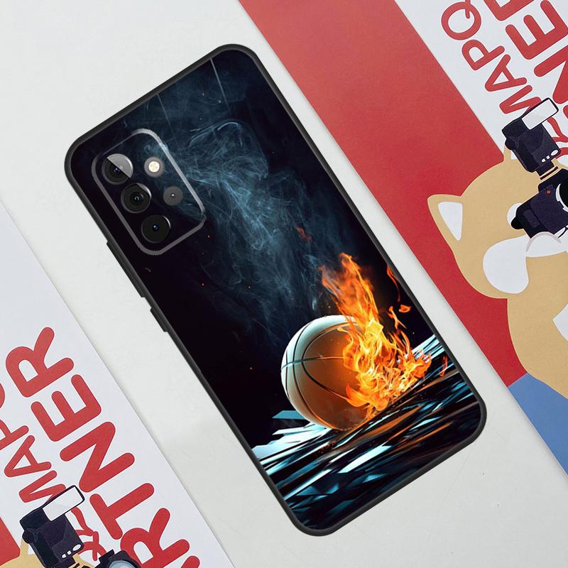 Basketball On Fire Case For Samsung Galaxy A36 A35 A55 A06 A16 A26 A56 A53 A32 A52 A33 A13 A14 A34 A54 A17 A15