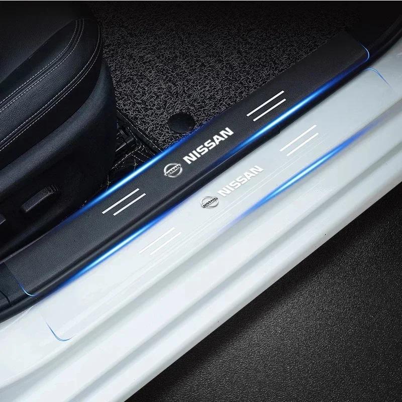 4 шт. Наклейка на порог автомобиля, устойчивая к царапинам, прозрачная пленка-защита для Nissan X-trail Qashqai Note Juke Sentra Patrol Navara