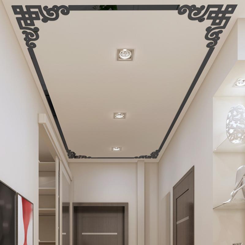 4 шт., украшение комнаты, современные настенные наклейки, угловые наклейки, акриловая линия талии, настенный декор, 3D зеркальная наклейка «сделай сам»