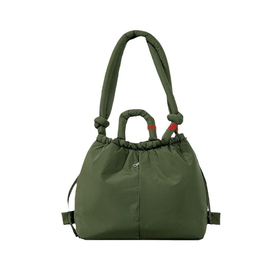 Сумка через плечо с завязками, женский рюкзак, большая вместимость, легкая, двойного назначения, сумка на одно плечо, мягкая хлопковая сумка с зажимом