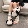 Милые тапочки-собачки Мэнмэн Ча, осенние новинки, повседневная домашняя обувь с мехом для женщин