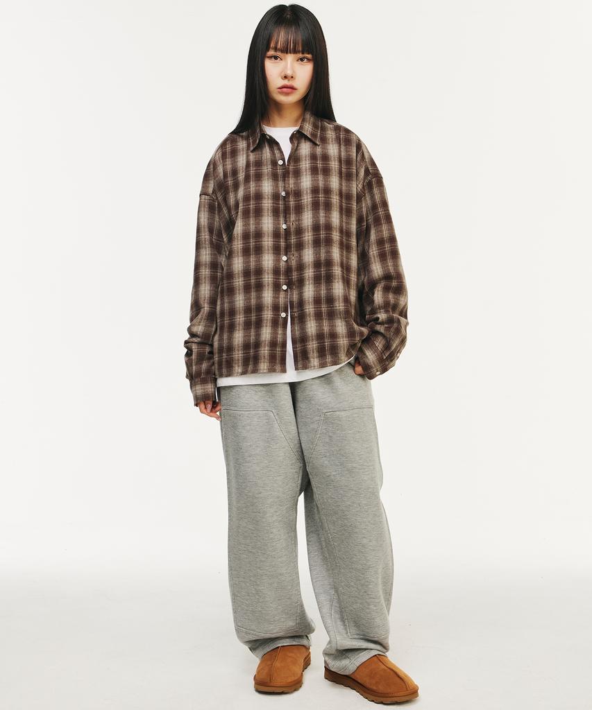 SIGNATURE Crop Check Shirt [Brown]
